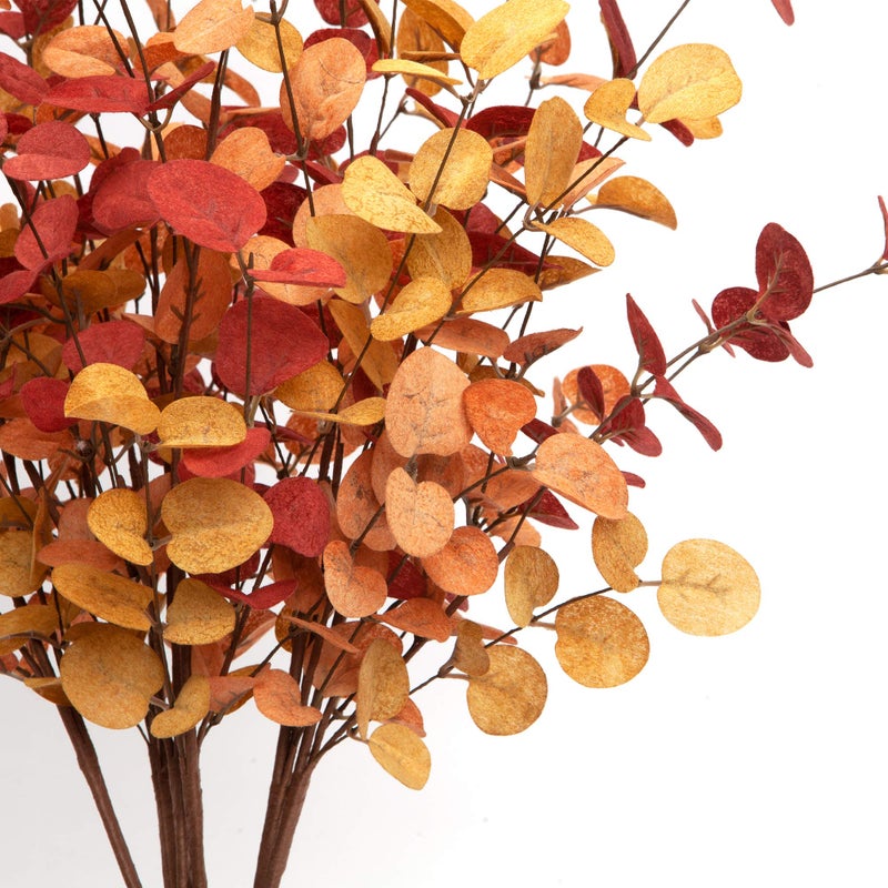 VGIA 6 Pcs Artificial Eucalyptus Stems Fall Decorations with Fall Eucalyptus Leaves Autumn Decorations for Office and Home Artificial Plants for Floral Arrangement - Image 5